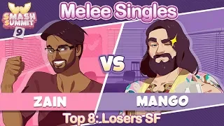 Zain vs Mang0 - Top 8 Losers Semifinal: Melee Singles - Smash Summit 9 | Marth vs Falco