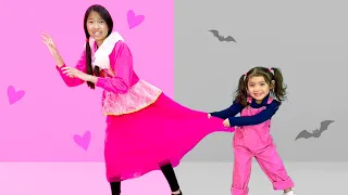 Pink vs Black Colors Challenge Pretend Play with Wendy and Alex