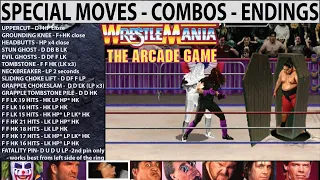 WWF WrestleMania The Arcade Game (Arcade) - Special Moves - Super Combos - All Character Endings