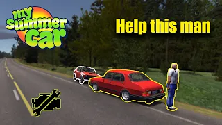 Highway Car Breakdowns - I helped him fix his car! My summer car