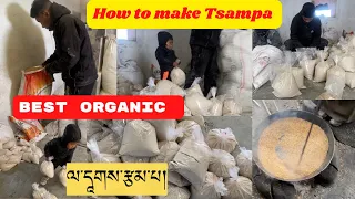 ལ་དཱགས་རྩམ་པ་//How to make Tsampa//Family Team work//Tibetan Vlogger//Ten Tsepak Vlog