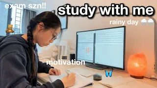 GCSE 2023 study with me | 1 hour study motivation on a rainy day 🌧