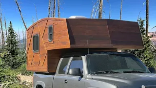 Check out my cabin on wheels #diytruckcamper #cozycabin