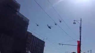 Вертолёты на параде в Москве (9 Мая 2014)