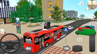 Driving the Red Bus on Alberts Line in Public Transport Simulator 2