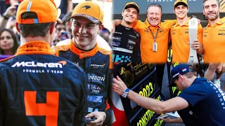 Max Verstappen & Lando Norris congratulate Oscar Piastri for 1st Podium | BTS after the #JapaneseGP