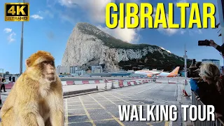 GIBRALTAR Walking Tour - With Monkeys and Airplanes (4K UHD)