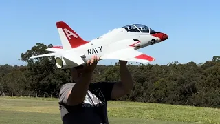 Hand Launching a  90mm EDF T-45 Goshawk 🤣