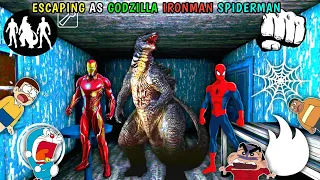 Godzilla, Ironman, Spiderman Banke Kiya Door Escape In Granny With Doraemon Nobita And His Friends
