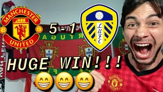 MAN UTD FAN GOES CRAZY REACTING TO MANCHESTER UNITED 5-1 LEEDS | JADON SANCHO DEBUT |