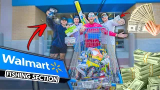 Buying the ENTIRE Walmart Fishing Section…then got KICKED OUT (2v2 BIG BASS Challenge)