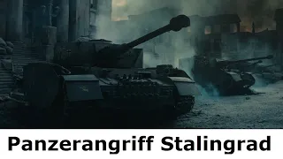 Soldat reagiert auf Panzerangriff in Stalingrad