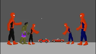 SpiderMan vs SpiderMan Fighting For Cars - Drawing Cartoons 2 - Raza Animations