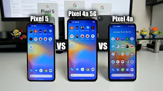 Pixel 5 vs Pixel 4a (5G) vs Pixel 4a - Speed Test Comparison