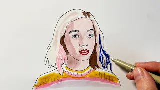 How to Draw Enid Sinclair From Wednesday Series (Netflix)