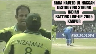 Rana Naveed taking wickets of Tendulkar, Sehwag & MS Dhoni during 2005 ODI Series vs India at Kanpur