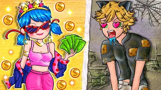 Rich VS Poor Ladybug And Catnoir Story | 슬픈 기원 사랑 이야기| 재미있는 스톱 모션 만화 | Annie Korea