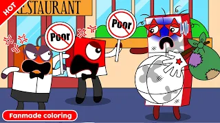 No No! Do Not Discriminate Against The Poor | Numberblocks Fanmade Coloring Story