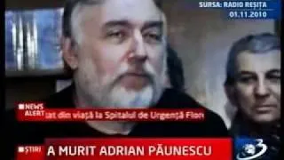 Adrian Paunescu, recitând de pe patul de spital