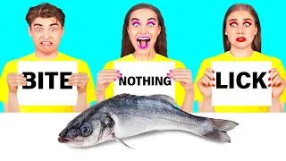 Bite, Lick or Nothing Challenge | Funny Food Situations by DaRaDa Best