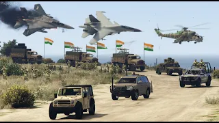 Air Attack on Indian Army Weapons Convoy | Pakistan vs India War - GTA V
