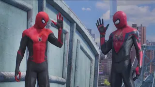 Upgraded suit and Classic suit VS Hunters Marvel's Spider-Man 2 PS5