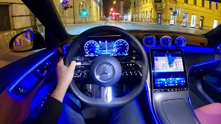 My MERCEDES C-CLASS 2023 - NIGHT POV test drive & FULL REVIEW (C 300 4MATIC AMG Line)
