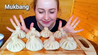 МУКБАНГ ХИНКАЛИ С ГОВЯДИНОЙ  | HINKALI |  BIG DUMPLINGS | Eeating show | 먹방