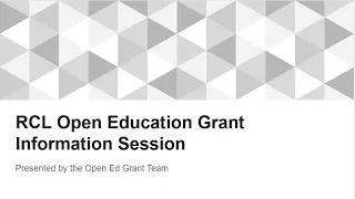 Open Ed Grant Information