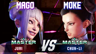 SF6 ▰ MAGO (Juri) vs MOKE (Chun-Li) ▰  High Level Gameplay