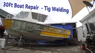 Aluminium Boat Hull Corrosion repairs TIG welding