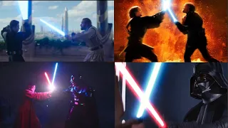 Anakin vs Obi-Wan Duel Compilation (1977-2005-2022) All Fights 4k60 HDR