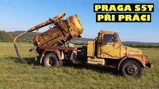 PRAGA S5T (1972) čistič kanalizační vpustí při práci!