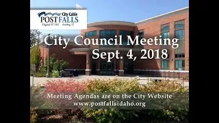 Post Falls City Council Meeting - September 4, 2018