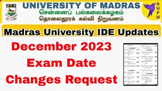 Madras University IDE December Exam Date Important Updates 👍