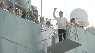 Duterte tours Russian warship: Come to PH more often