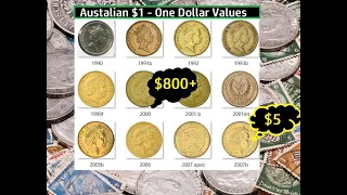 Australia Values $1 One Dollar coins rare or not