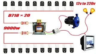 How to make a simple inverter 2500W, 20 transistor D718, creative prodigy #6