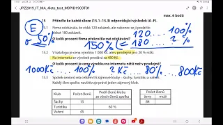 Přijímačky z matiky CERMAT (čtyřleté obory) - ilustrační test 2019 (4. část - 14.-16. úloha)