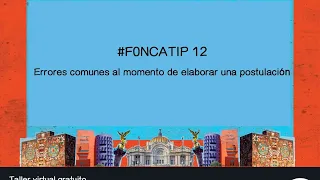 #F0F0NCATIP12 Errores comunes al momento de elaborar una postulación (parte 1)