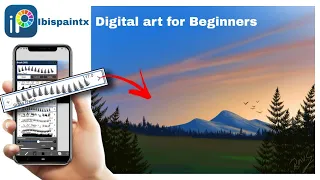 Ibispaintx Easy Tutorial for beginners- how to draw beautiful landscape | digital art on phone