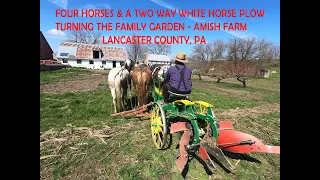 Plowing New Garden on Amish Farm in Lancaster County, Pennsylvania