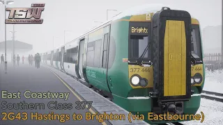 2G43 Hastings to Brighton (via Eastbourne) - East Coastway - Class 377 - Train Sim World 2020