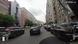 Vespa in Bucharest Friday traffic + Pope Francis arrival, 2019.05.31