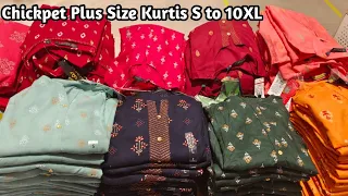 Chickpet plus size Kurtis  S, M, L, XL, XL, 2XL, 3XL,4XL, 5XL, 6XL, 7XL, 8XL, 9XL and 10XL Kurti