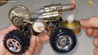 Car Steam Powered 4 Wheeler/Stirling Engine#review