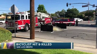 Bicyclist dead after struck by truck cab in San Luis Obispo