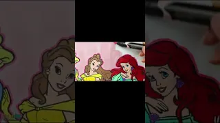 Disney Princess Coloring Video | Snow White, Cinderella, Belle and Ariel | Pencil & Markers