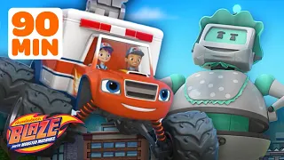 Blaze's BEST Rescues! 🚗 w/ AJ | 90 Minute Compilation | Blaze and the Monster Machines