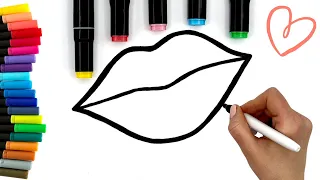 Jak narysować tęczowe usta 🌈👄 | ŁATWE MALOWANIE | nauka kolorów dla dzieci